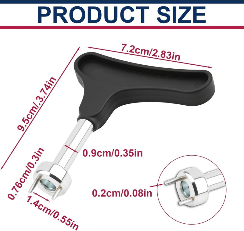 NICECRAFT Golf Shoes Spike Wrench Stainless Steel Universal Replacement Spikes Removal Tool with Comfortable Grip Softspikes Remover - Image 2